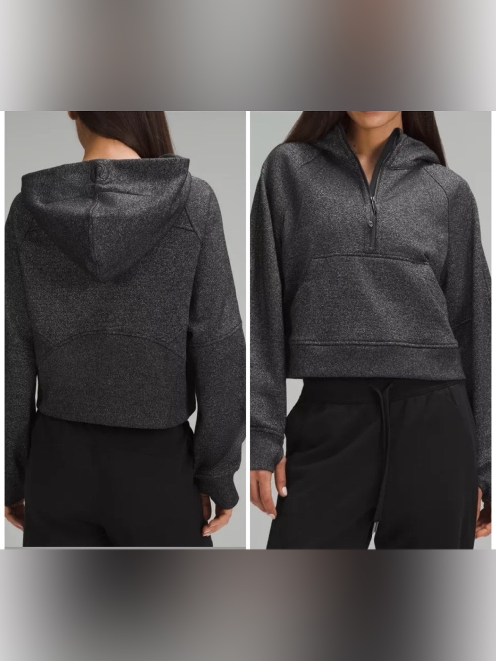 Lululemon- Size XS/S- Scuba Oversized Half-Zip Hoodie Spark- Black and Silver